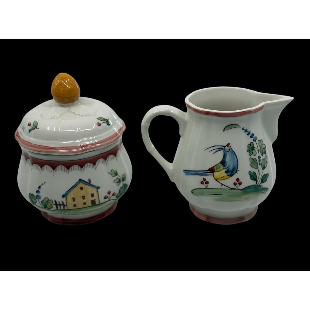 Villeroy & Boch Jardin D'Alsace Fleur Sugar Bowl/Creamer Set Vitro-Porcelain